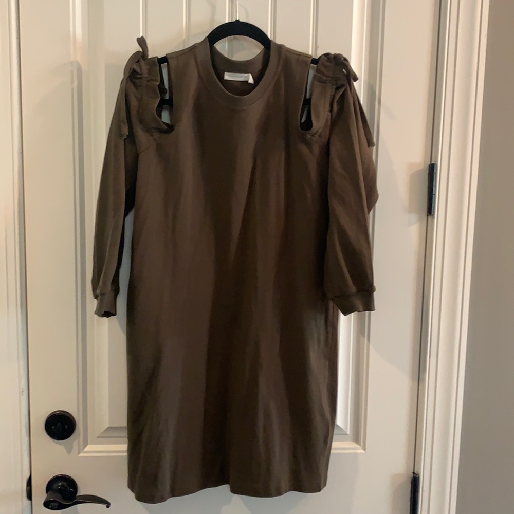 Hunter Green Off the Shoulder Dress